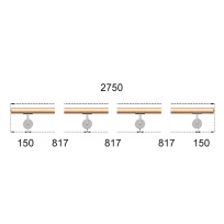 Dřevěné madlo na schodiště 2,75m, EDB-M275-D